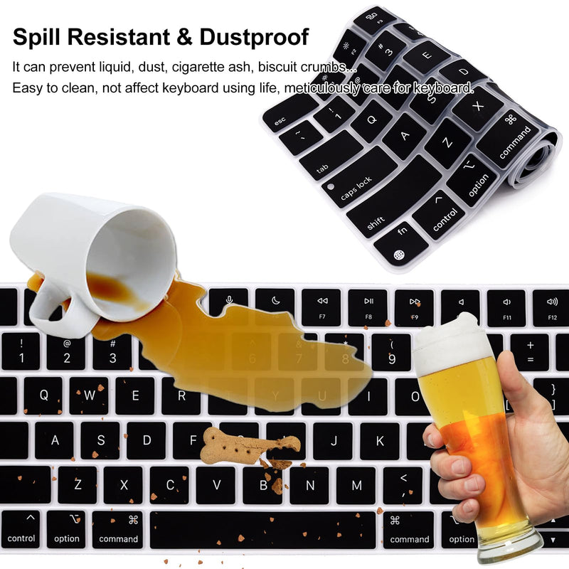 Silicone Keyboard Cover for 2021 New Model A2449 iMac Magic Keyboard with Touch ID with Numeric Keypad, Washable Dustproof Apple iMac Magic Keyboard Skins Apple Magic Keyboard Covers (Black) 1 Pack Black