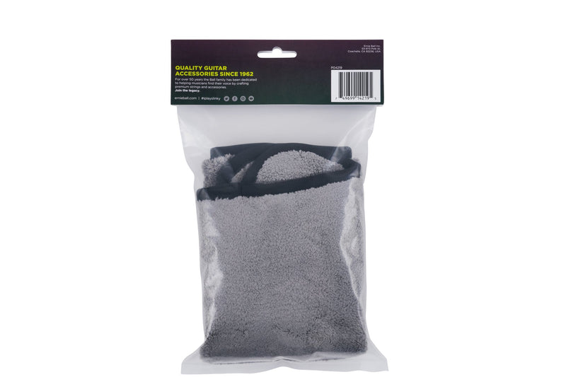 Ernie Ball Plush Microfiber Polish Cloth Guitar Cleaning And Care Product (P04219) , Gray
