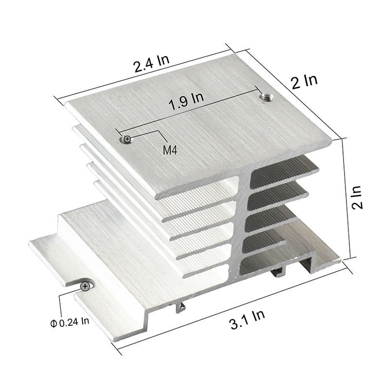 Easycargo Aluminum SSR Heatsink 80x50x50mm Heat Sink Radiator for Cooling SSR Solid State Relay 10-40A (Screws Included) (80mmx50mmx50mm) (Silver Tone 1-Pack) Silver Tone 1-Pack