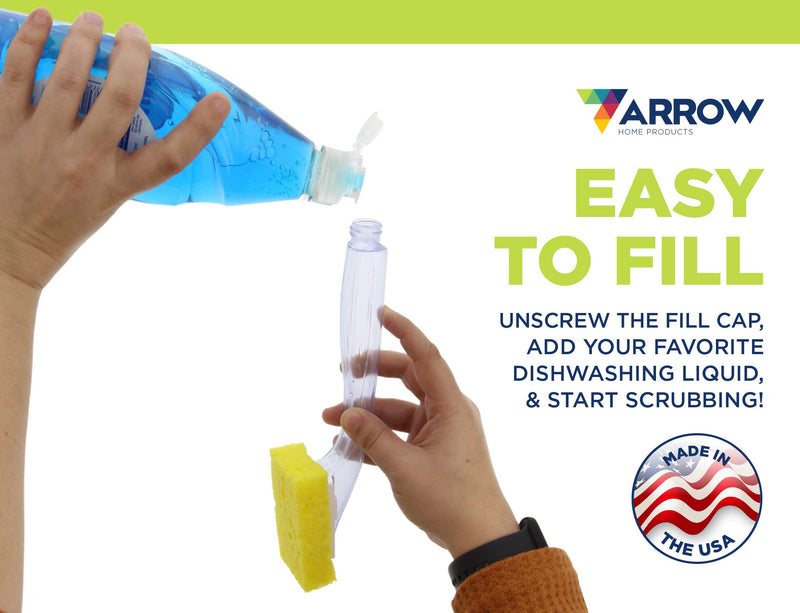 Arrow Plastic Dish Sponge with Handle, 2 Count