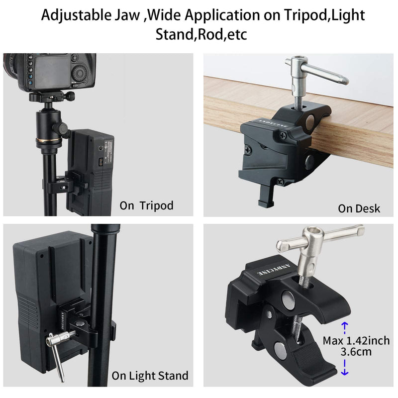 ANDYCINE V-Mount Lock Battery Clamp for Tripod Leg Gimbal Ring Light Stands