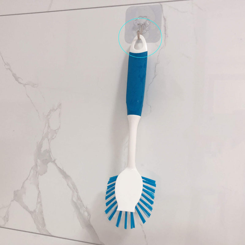 PHYEX 2-Pack Kitchen Diffusion Type Scrub Brush for Cleaning Dishes Pots Pan Sink and Bathroom with Comfortable Long Handle