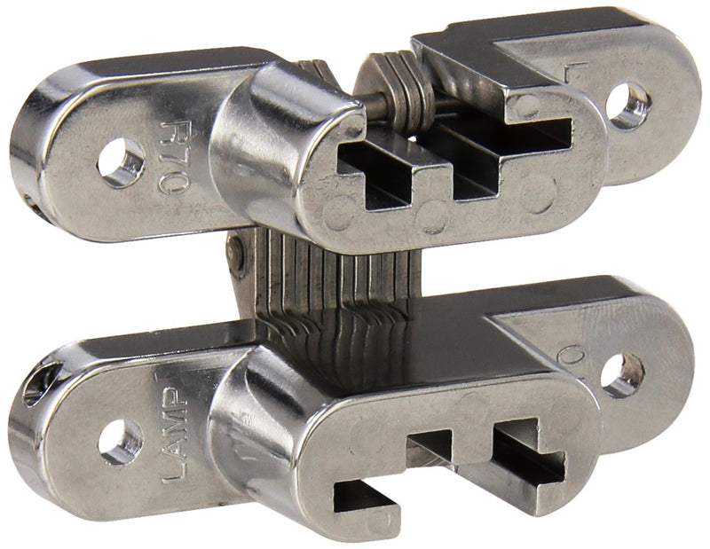 Sugatsune R-70 Zinc Alloy Concealed Hinge, Satin Chrome Finish, 42.6mm Width, 70mm Length, 7mm Thick