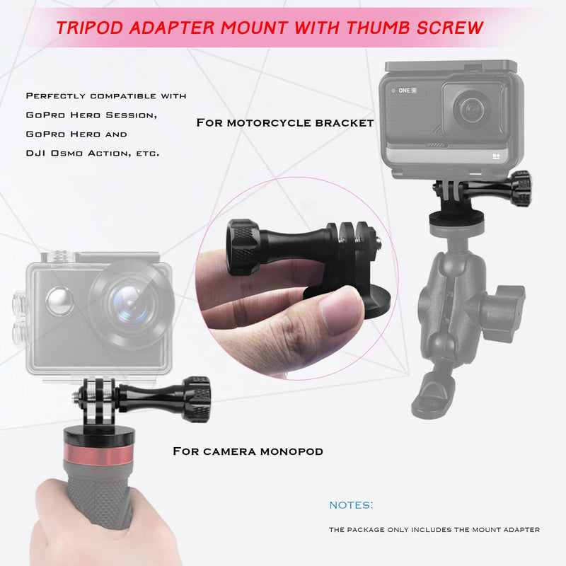 Tripod Mount Adapter,Gopro Tripod Mount Aluminum,Gopro Tripod Adapter Mount,Compatible with GoPro Hero 9, 8, 7, 6, 5, 4, DJI Osmo, Sjcam, Xiaoyi Action Cameras Aluminum alloy black