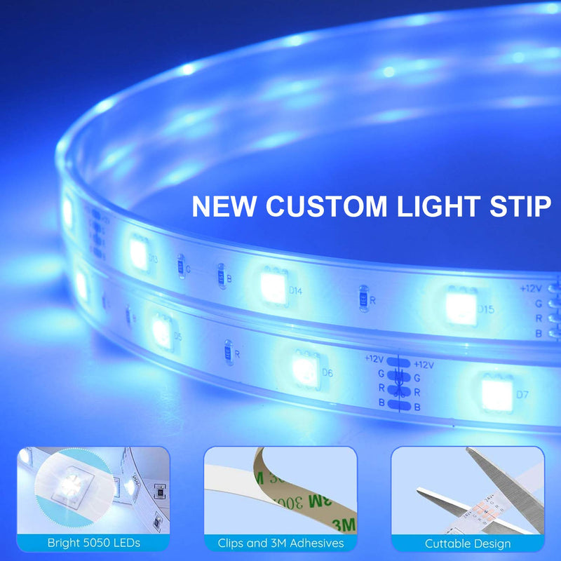 [AUSTRALIA] - ZYSHEN LED Strip Lights, 32.8ft 5050 LEDs RGBW Pure White LED Lights with 24 Keys IR Remote Control and UL Power Supply, APP Connection Music Sync LED Lights for Bedroom Kitchen Home and Party 