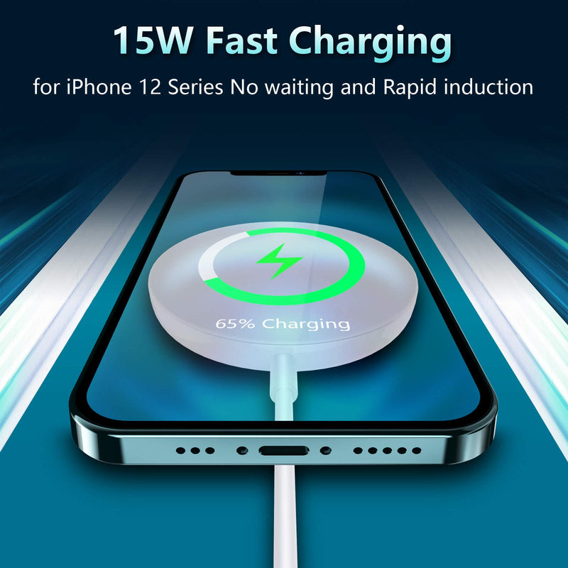 xiwxi Magnetic Wireless Charger for Magsafe Charger, 15W Max Fast Wireless Charging Pad with USB C Port Only Compatible with iPhone 12/12 mini/12 Pro/12 Pro Max/Magsafe case,Airpods