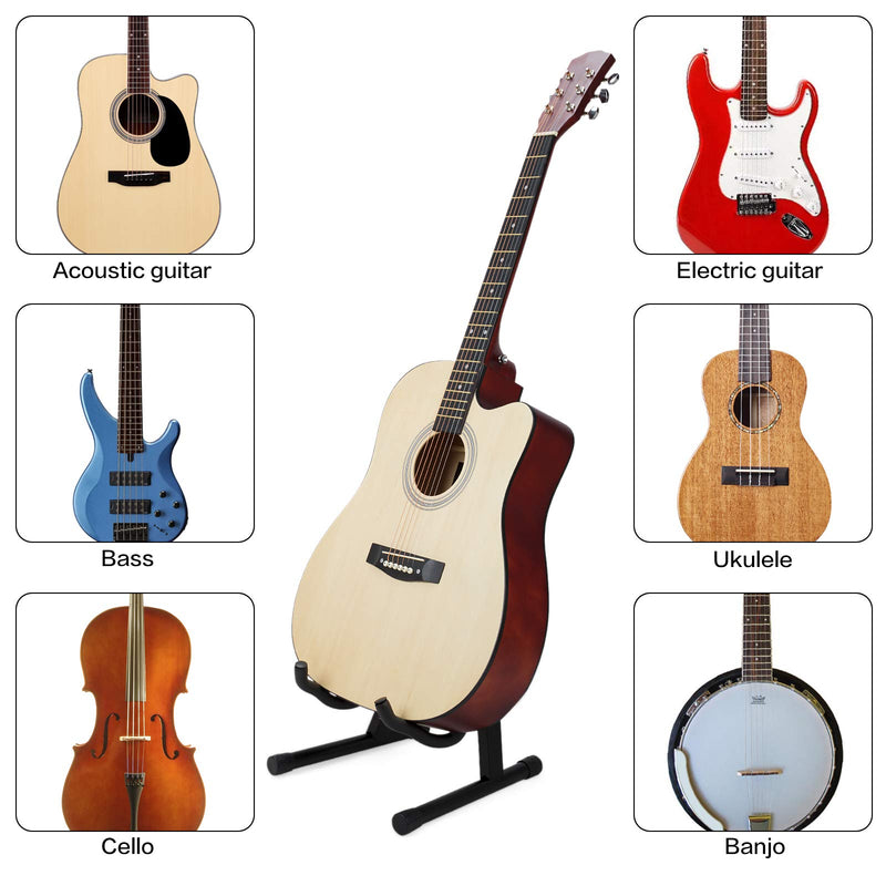 Guitar Stand Folding Guitar Stand with Padded Foam Fit Acoustic Guitar, Bass Guitar, Electric Guitar, Banjo, Ukulele, Mandolin, Violin and More