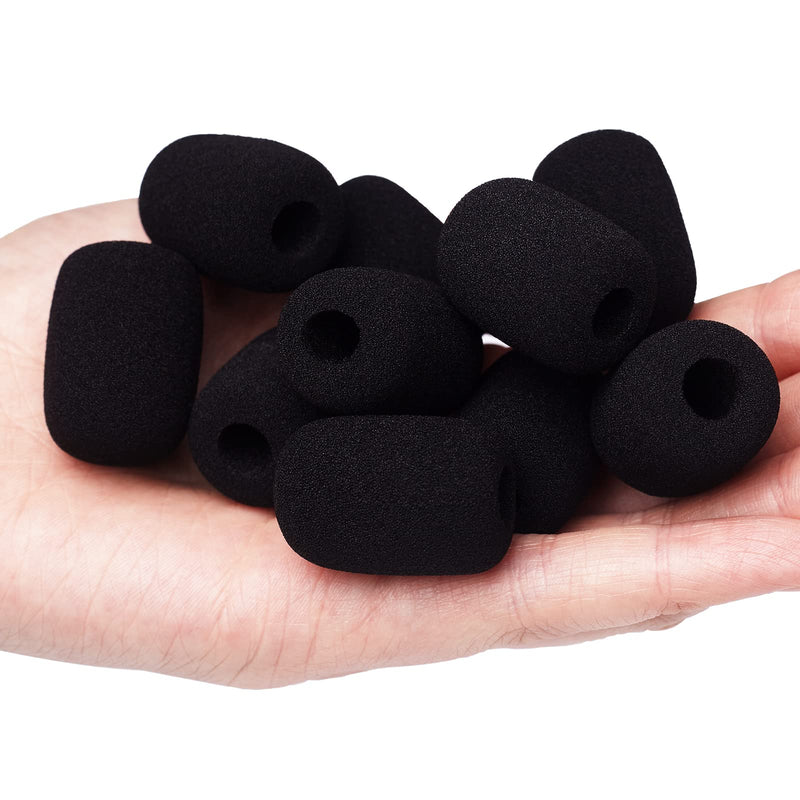 VELKPRO Microphone Windscreen, 10 Pack Mini Foam Mic Covers, High-Density Foam Protection for Small Lapel Lavalier Headset Microphones Shotgun and Condenser Microphones