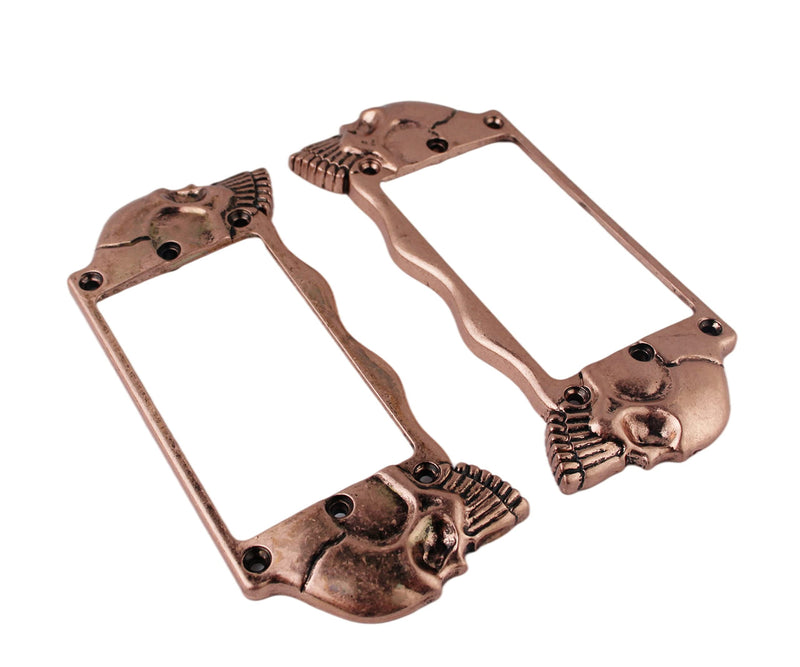 Guyker Flat Metal Humbucker Pickup Mounting Ring Set - Bridge Neck Pickups Cover Frame Replacement Part for Electric Guitar or Precision Bass(2PCS, Antique Bronze)