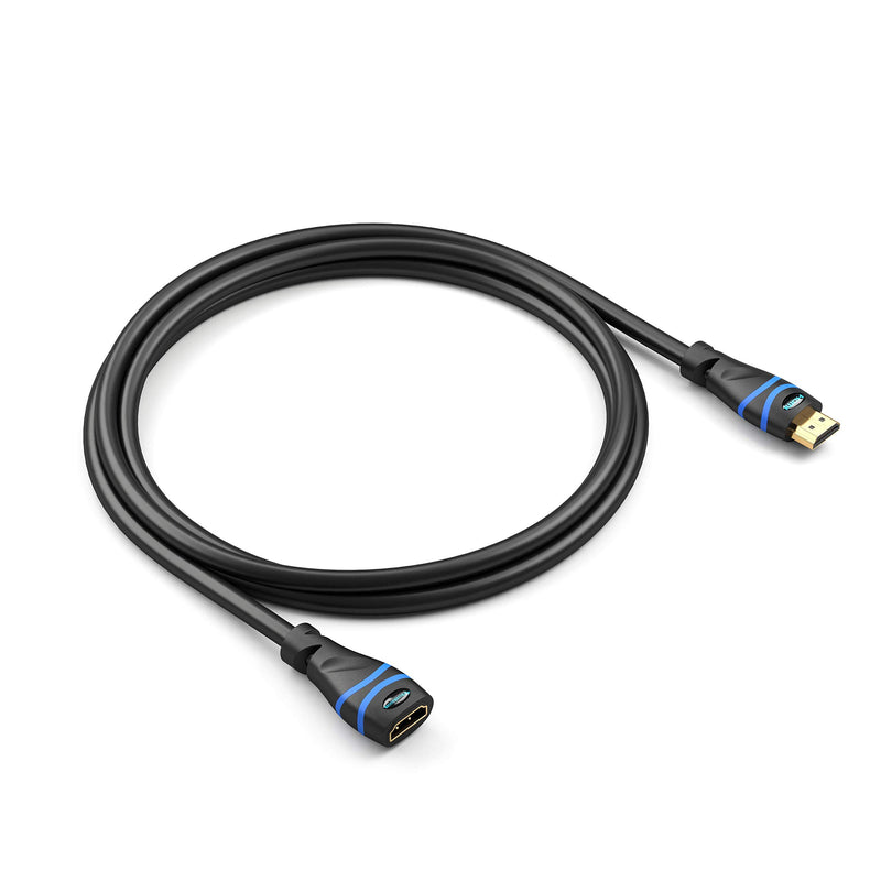 BlueRigger 4K HDMI Extension Cable (3FT, Male to Female Extender, Black, 4K 60Hz, High Speed) 3FT