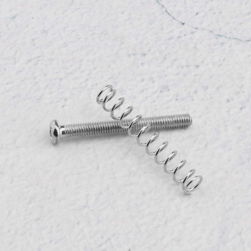 8pcs 3x30mm Humbucker Pickup Screws Spings Electric Guitar Double Coil Pickup Frame Kit Ring Surround Mounting Guitar Parts Silver