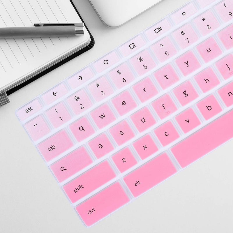 Keyboard Cover Skin Compatible with Samsung Chromebook 4 3 XE310XBA XE501C13 XE500C13 XE310XBA,Samsung Chromebook 2 XE500C12, 12.2 Samsung Chromebook Plus V2 2-in-1 XE520QAB(Ombre Pink) Ombre Pink