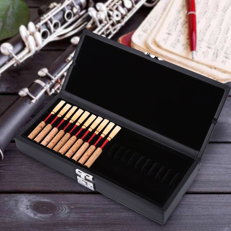 Oboe Reeds Case, PU Leather Cover Wooden Oboe Reeds Storage Case Holder 2 Layers 40pcs Oboe Reeds Box Bag