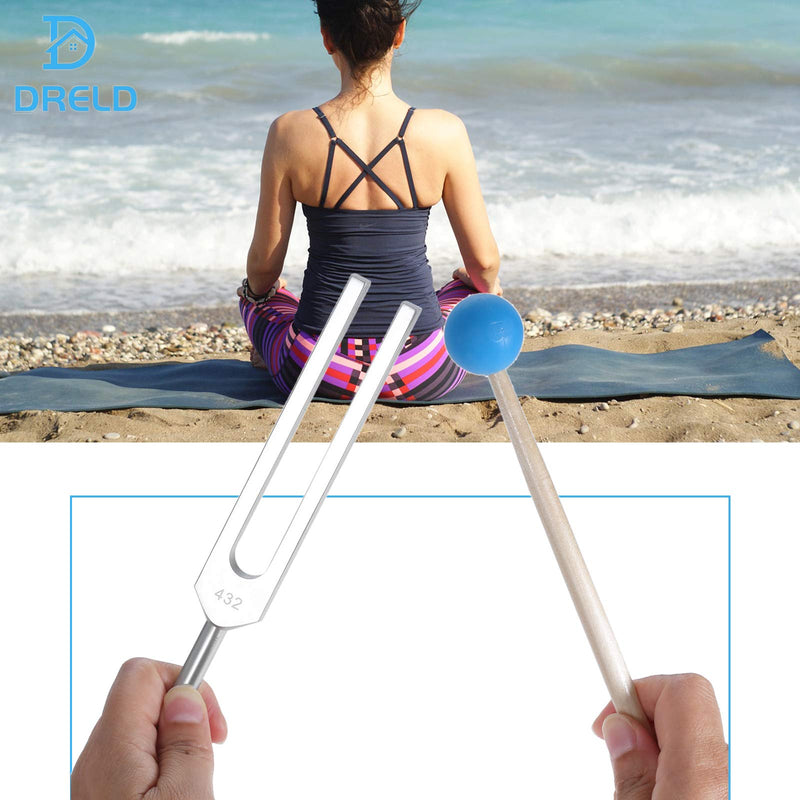 Dreld 432Hz Tuning Fork with Silicone Hammer and Bag for DNA Repair Healing, Sound therapy, Perfect Healing, Musical Instrument, Balancing, Healers, Vibration