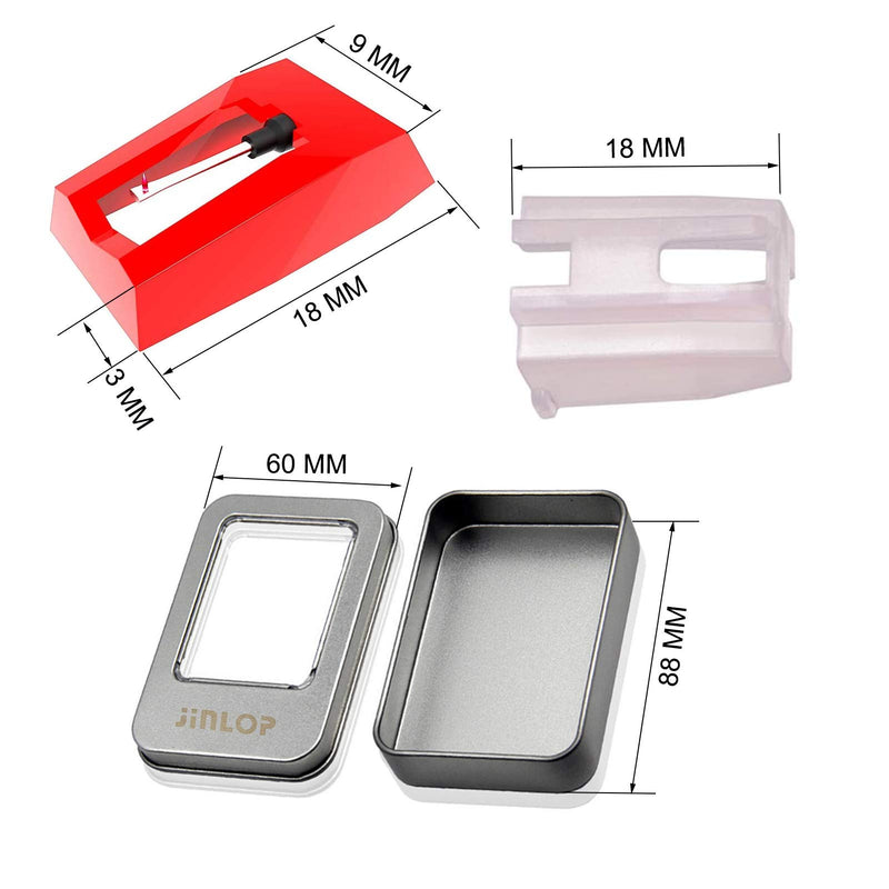 [AUSTRALIA] - Mudimu Stylus for Record Player Including 3pcs Universal Turntable Replacement Stylus Needles With 1pcs Tin Box for Turntable Record Player Lp Phonograph 