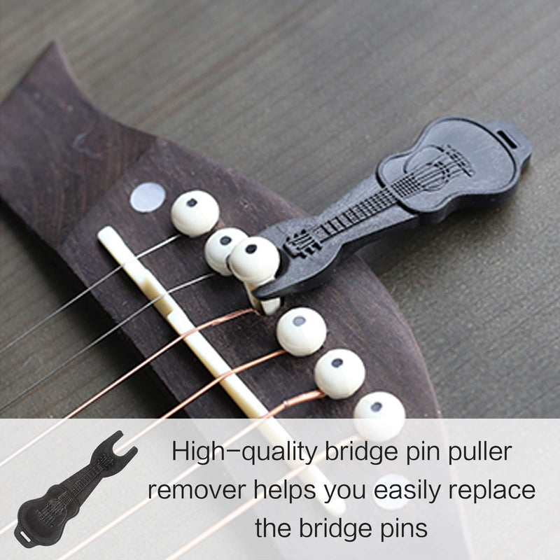 Guitar Accessory Kit, 24 PCS Acoustic Guitar Bridge Pins Pegs 5 PCS Guitar Pick Holders 4 PCS Guitar Saddle Nuts 1 PCS Bridge Pin Puller Remover 30 PCS Guitar Picks for Guitar Players