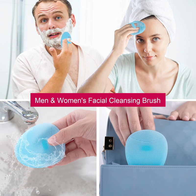 Super Soft Silicone Face Cleanser and Massager Brush Manual Facial Cleansing Brush Handheld Mat Scrubber For Sensitive, Delicate, Dry Skin (Pack of 4) 4 Mix Color
