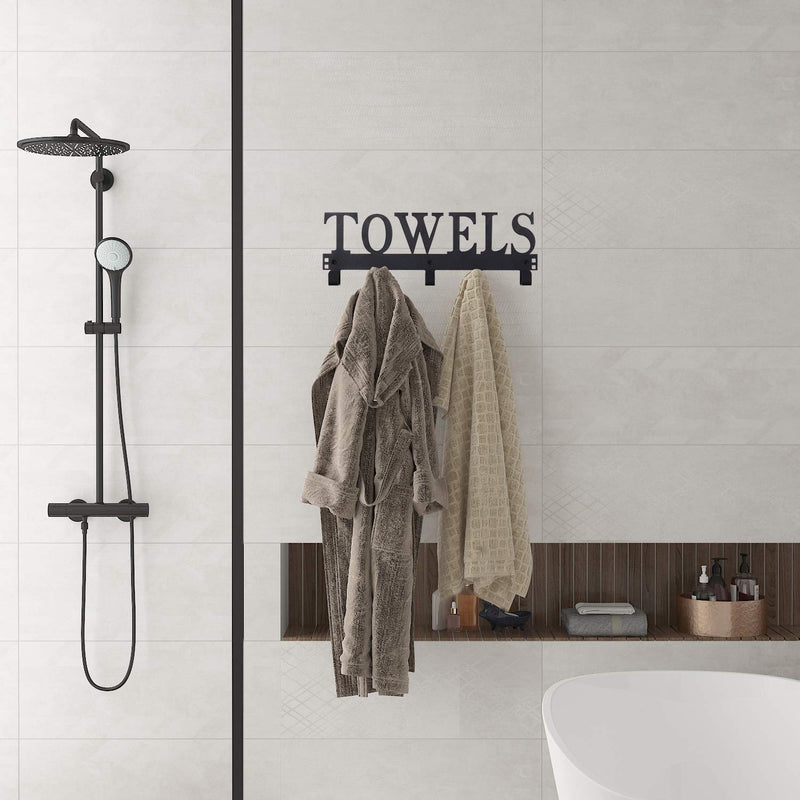 [AUSTRALIA] - Over The Door Hooks, Towel Holder for Bathroom, Door Mount Towel Rack Towel Hooks for Bedroom Kitchen Pool Beach Towels Bathrobe Wall Mount Hang on The Door Cabinet Cupboard Metal Sandblasted (Black) Black 
