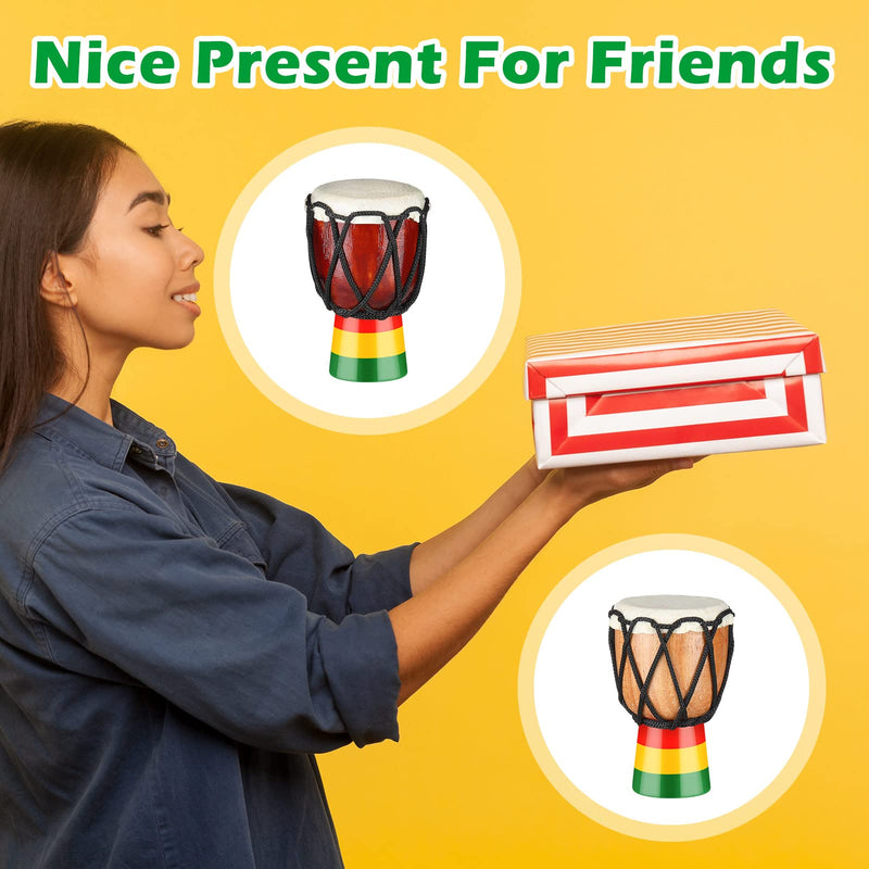 5 Pcs Instrument Necklaces Djembe Drum Mini Pendant African Drum Wooden Classic Hand Congo Drums Jewelry Necklace Drums and Percussion for Teens Men Women Charms Drummer Music Lover Gift, Multicolor
