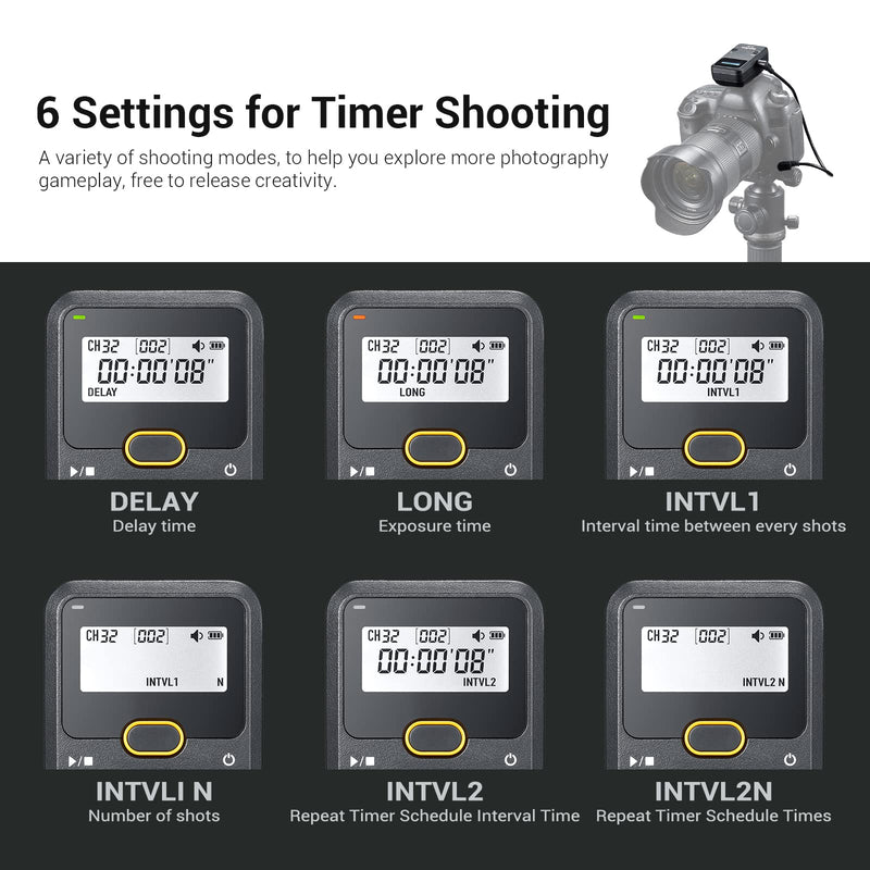 Godox TR-C1 TR-C3 Remote Shutter Release for Canon, Wireless Shutter Release Intervalometer Compatible for Canon R7 R6II R5 R RP 1Ds Mark III 5D Mark III 7D 6D 5D 90D 80D 70D 1200D G10 EOS M6 M6II M5