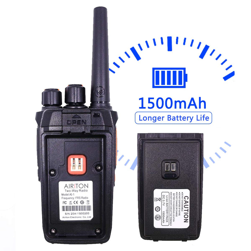 2 Pack AIRITON AI-1 Two Way Radio License Free 16CH CTCSS VOX Ham Amateur Radio Portable Rechargeable Walkie Talkie