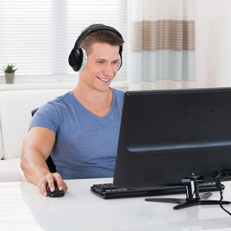 100 Pieces Headphone Ear Covers Disposable Earphone Overs Sanitary Non-Woven Stretch Earpad Covers Earcup Covers Fit for Most on Ear Headphones (8.5 cm) 8.5 cm White