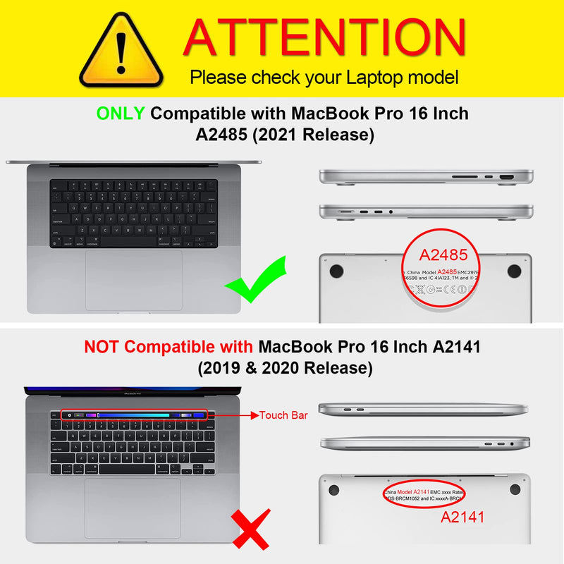 Fintie Protective Case for MacBook Pro 16 Inch Case A2485 (2021 Release) - Heavy Duty Rugged Hard Shell Case Cover with TPU Bumper for MacBook Pro 16" M1 Pro / Max Chip with Touch ID, Crystal Clear A-Crystal Clear
