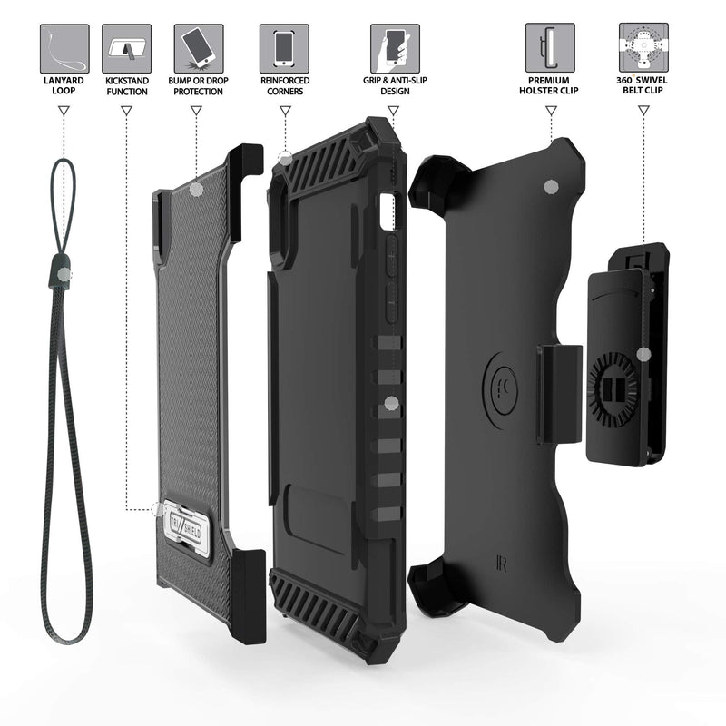 Beyond Cell TRISHIELD Series Rugged Cover with + [Belt Clip Holster] + [Built in Kickstand] Compatible with iPhone XR 6.1- Don't Thread ON ME Flag Flag