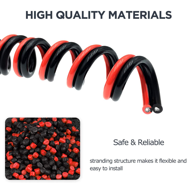 [AUSTRALIA] - MARSWIRE 18 Gauge awg 2pin Electrical Wire, DC 12V LED Light Wire Auto Hookup Wire Copper Cable, with Spool for LED Lamp Light TV Auto (40FT) 40FT 