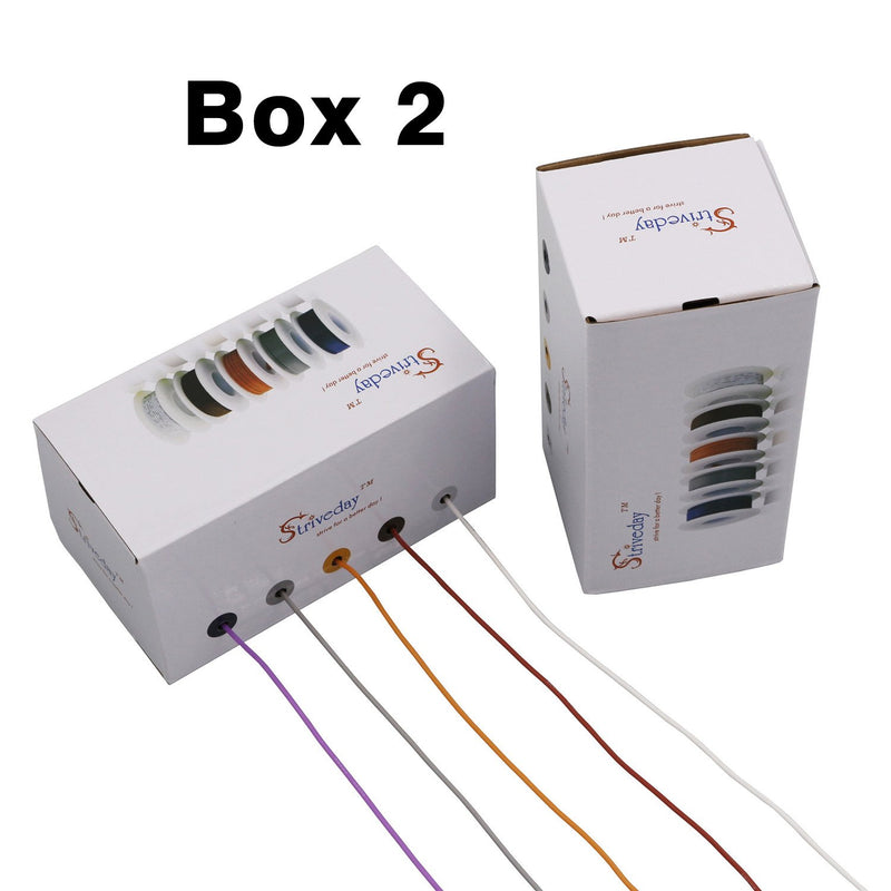 Striveday 30 AWG Flexible Silicone Wire Electric wire 30 gauge Coper Hook Up Wire 300V Cables electronic stranded wire cable electrics DIY BOX-2 30AWG Silicone wire Box2=Brown+White+Grey+Orange+Purple