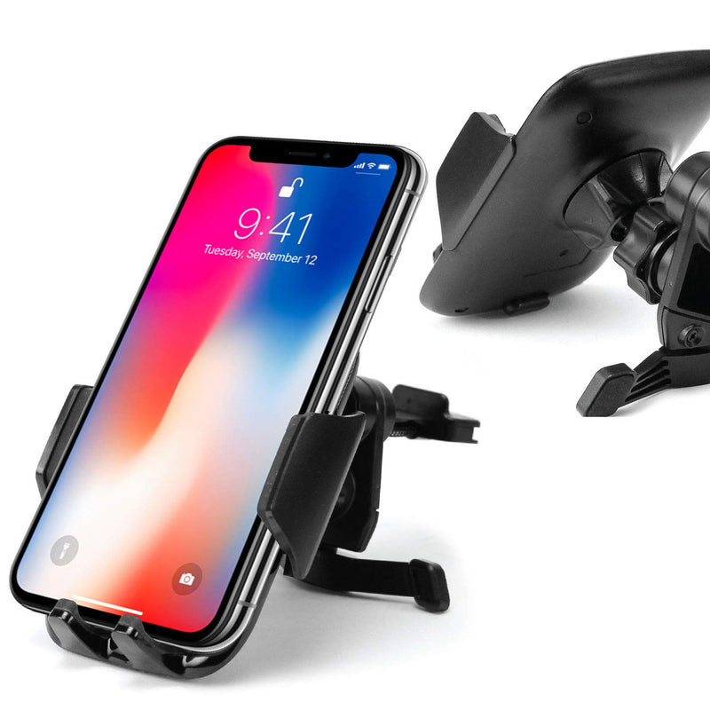 Cellet Vehicle Air Vent Phone Holder One Touch Universal Cradle Compatible With iPhone 11 Pro Max Xr Xs Max Xs X SE 8 Plus 7 6S Note 10 5G 9 8 Galaxy S10 5G S10 S10e S10+ J2 S9 S8 Pixel 4 3 XL