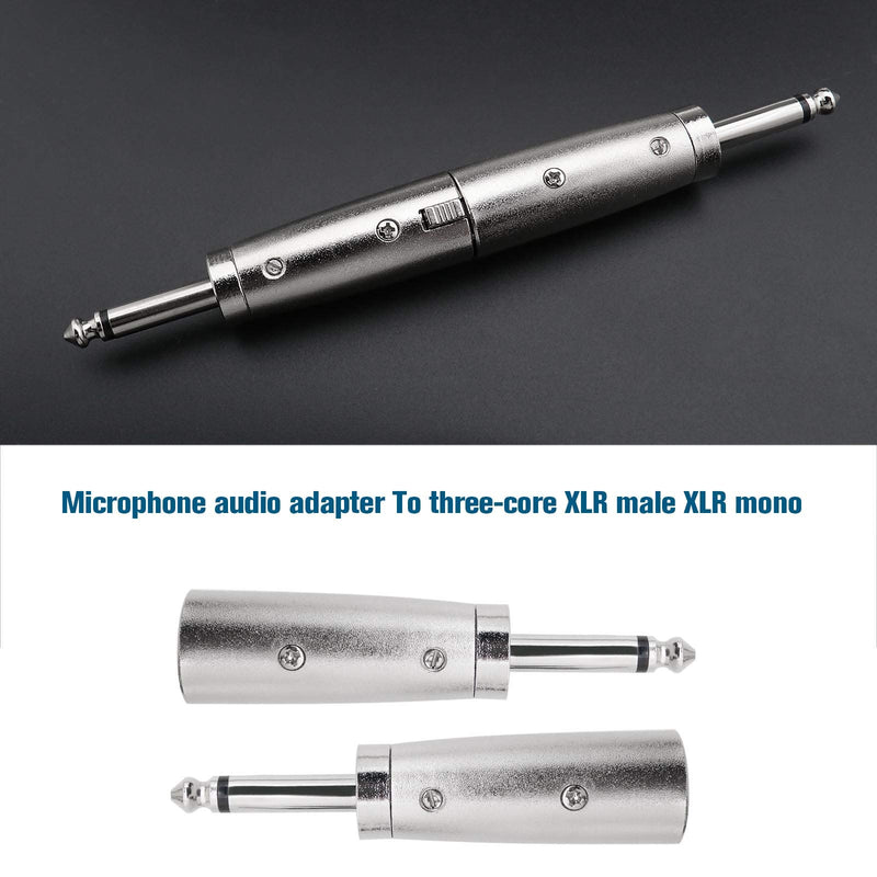 4Pcs 3-Pin XLR to 1/4 Microphone Audio Adapters, 3 Pins XLR Socket to 6.35mm Male Jack Mono Plug Conversion Connector Silver XLR Female & Male