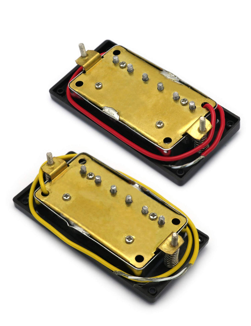 Metallor Humbucker Double Coil Pickups Neck and Bridge Compatible with LP Style Electric Guitar for Guitar Parts Replacement Set of 2Pcs Chrome.