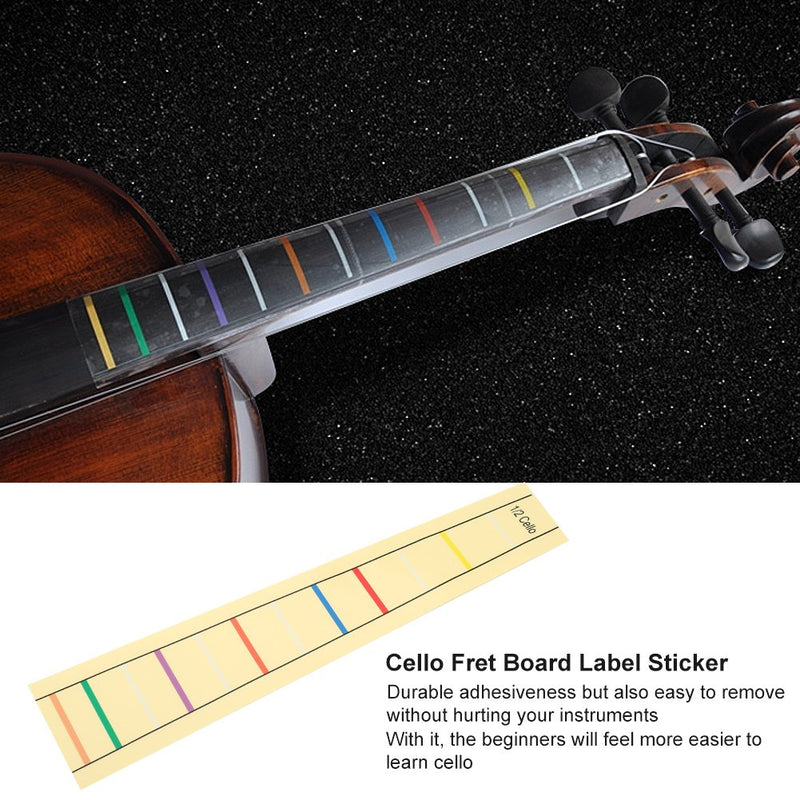 Tbest Cello Finger Sticker Practical Fret Fingerboard Label Sticker Finger Position Marker for Cello Trainning Beginners 1/2