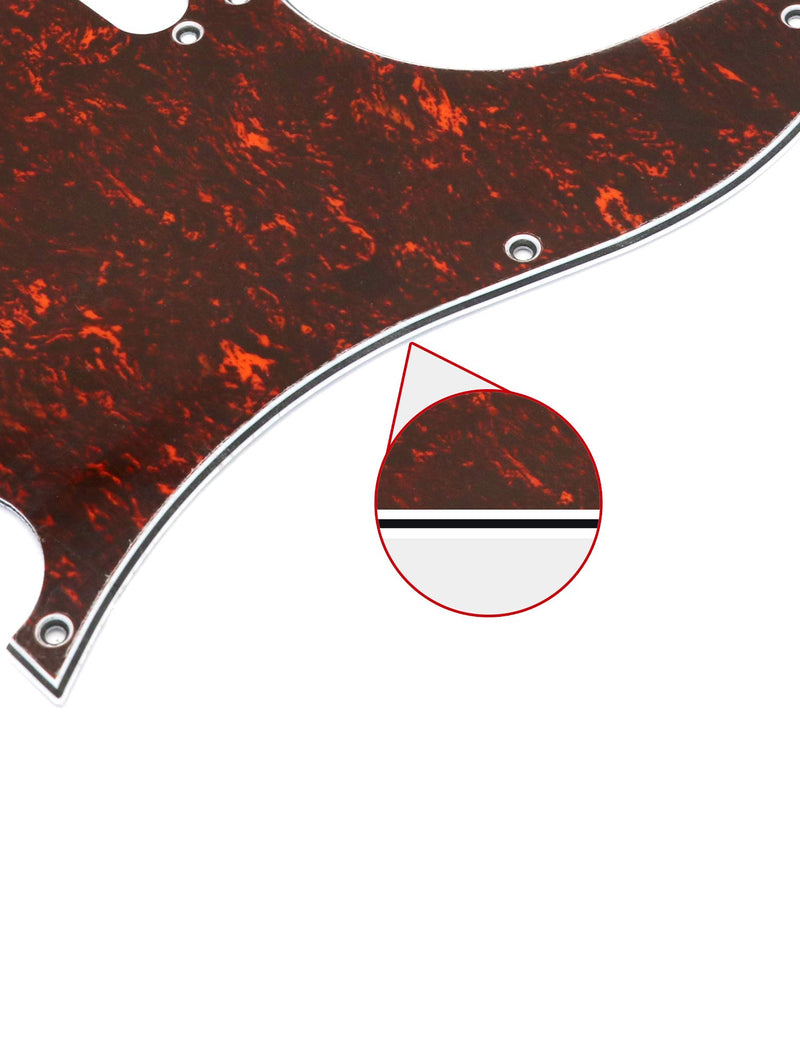 Metallor Electric Guitar Pickguard Scratch Plate 3 Ply Single Coil Compatible with Tele Telecaster Style Electric Guitar Parts Replacement. (Red Tortoise) Red Tortoise