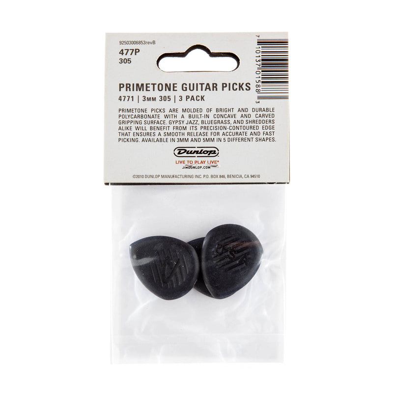 Jim Dunlop 477P305 Primetone Point Tip Guitar Pick Player Pack (Pack of 3) 305 3mm Player Pack 3 picks