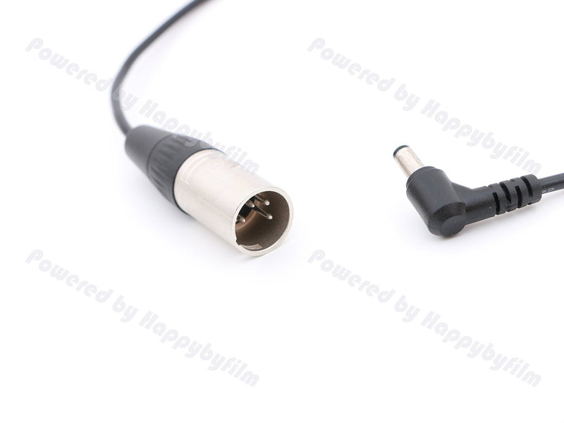 4pin Male XLR Plug to Male DC Power Cable 1.3ft 5.5mm/2.5mm Right Angle DC Jack for Photography