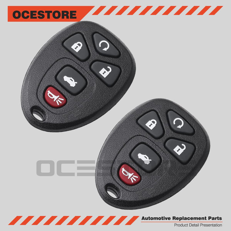 OCESTORE 2Pcs Car Key Fob Keyless Entry Remote KOBGT04A 5-btn Compatible with Lacrosse Cobalt Malibu G5 G6 Grand Prix Aura Sky 22733524