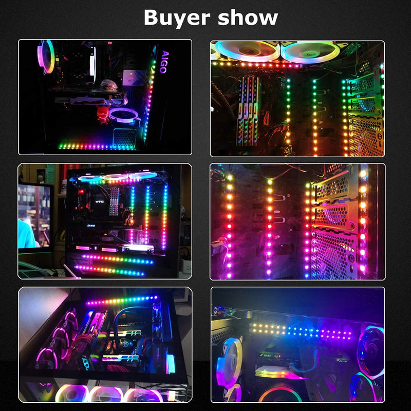 [AUSTRALIA] - ALITOVE Addressable RGB LED Strip for PC, 5V WS2812B Rainbow Digital Light Strip for ASUS Aura SYNC, MSI Mystic Light SYNC, ASRock Polychrome RGB 3 pin 5V ADD Header on Motherboard, 40cm 24 LED, 2pcs 80cm (2x 40cm) 