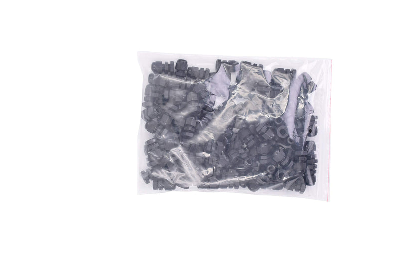 100pcs Waterproof PG7 Cable Gland Connector Black Plastic Adjustable IP68 M12 Thread Cable Gland with Locknut Rubber Ring for 3.5-6mm Wire PG7-100pcs