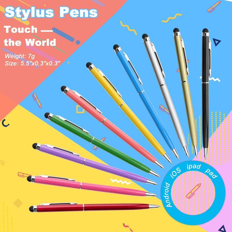 Stylus Pen anngrowy Stylus Pens for Touch Screens Universal Stylus Ballpoint Pen 2 in 1 Stylists Pens for iPad iPhone Tablet Laptops Kindle Samsung Galaxy All Capacitive Touch Screens 10 pack