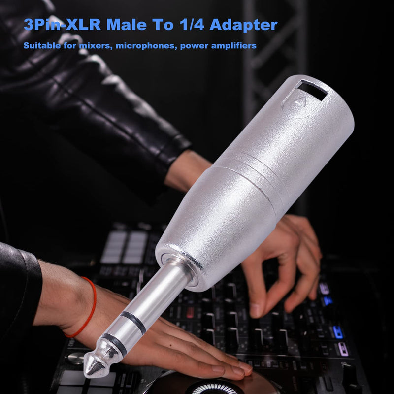 [AUSTRALIA] - Smithok 4 Pack 1/4" TRS to XLR Adapter, Balanced Quarter Inch 6.35mm Male to XLR Male Adapters 