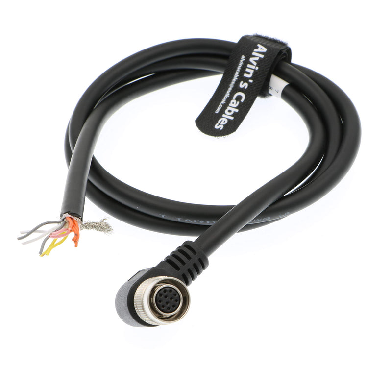 Alvin's Cables 12 Pin Hirose Female Right Angle to Open End Shield Cable for Sony Basler Cameras 3 meters