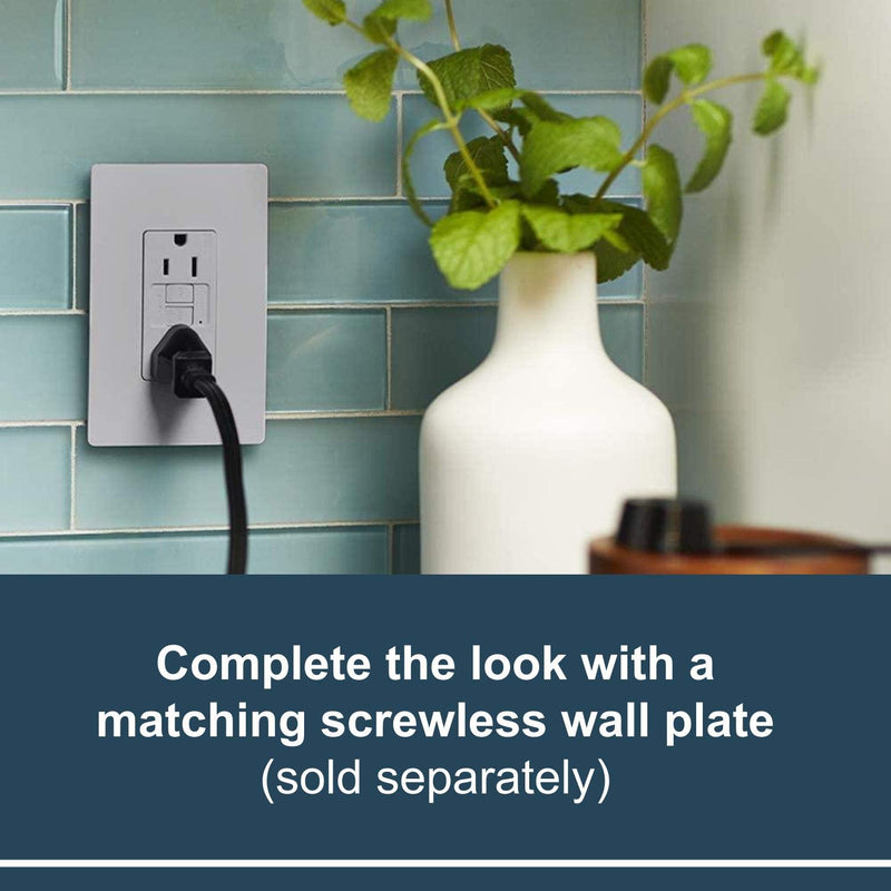 Legrand radiant Self-Test GFCI Outlet, Gray, 15 Amp, 1597GRYCCD12 Pack 1
