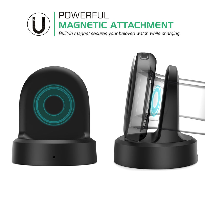 MoKo Qi Wireless Charging Dock Compatible with Gear S2, Replacement Charger Charging Cradle fit Samsung Gear S2/Classic SM-R732/R730/R720/Moto360 2nd Gen, with Micro USB Cable (Not for 3.0 System)