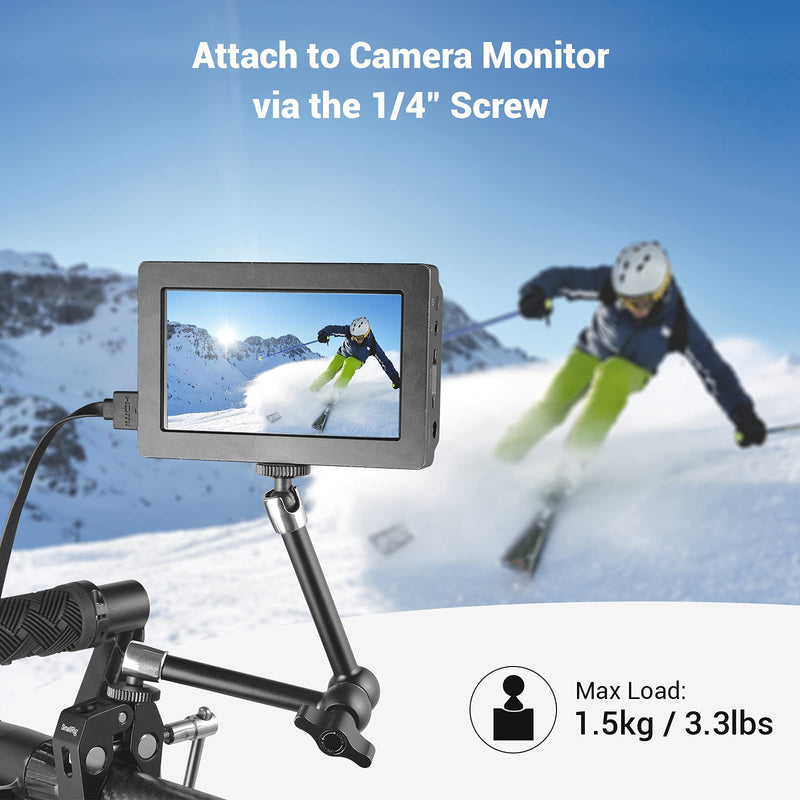SMALLRIG 9.5 inch Adjustable Articulating Magic Arm with Both 1/4" Thread Screw for LCD Monitor/LED Lights - 2066