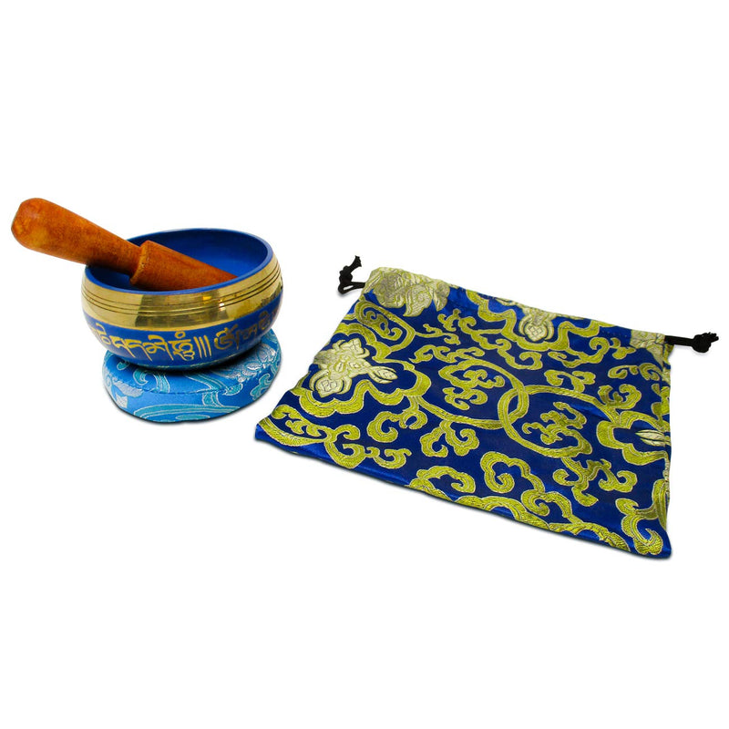 3.7" Tibetan Chakra Singing Bowl Set with Mallet and Carry Bag by Trademark Innovations