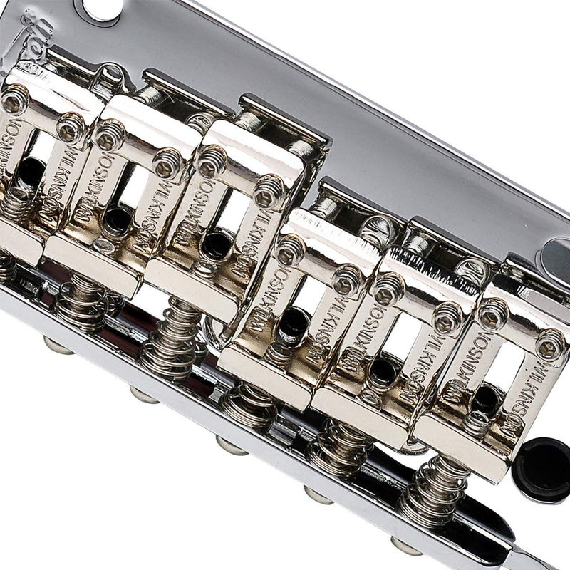 Wilkinson WV2-SB 54mm Vintage Steel Saddles 2-Point Guitar Tremolo Bridge with Full Solid Steel Block for Import Strat and Japan Strat Guitar, Chrome