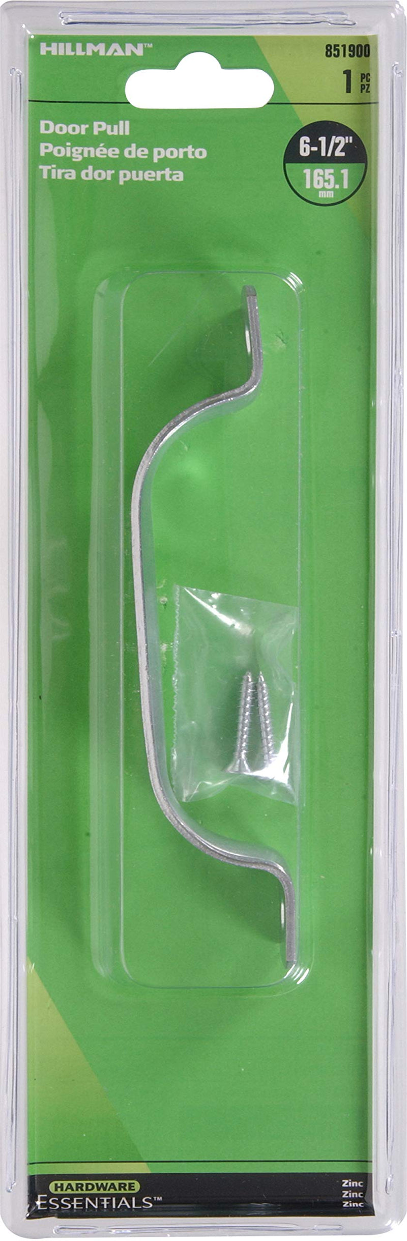 Hillman Hardware Essentials 851900 Door Pull Zinc 6-1/2"