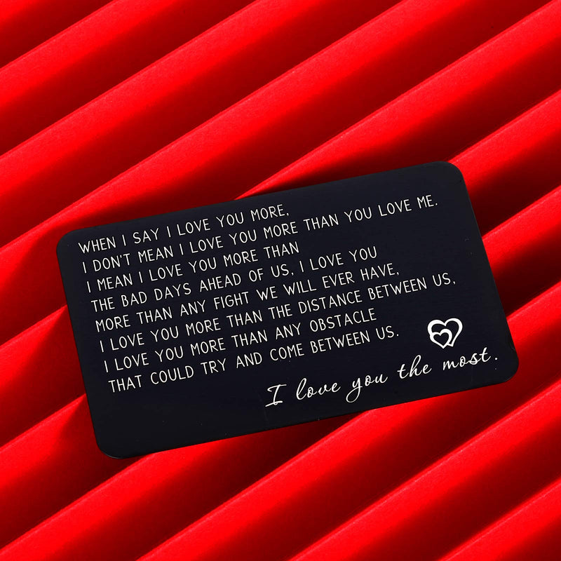 I Love You Wallet Card Insert Anniversary Gif for Men Christmas Gifs for Boyfriend Valentine Day Couple Gifs for Husband Fathers Day for Him Birthday Wedding for Groom Fiance Him